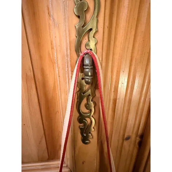 Tignanello Turquoise & Beige Pebbled Leather Convertible Bag w Front Pocket Adj - Picture 12 of 13